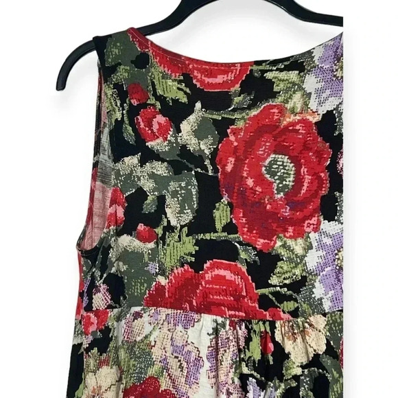 1823. ANTHROPOLOGIE MEADOW RUE SLEEVELESS EMBROIDERED TOP WITH TASSELS AT BOTTOM - Picture 9 of 10